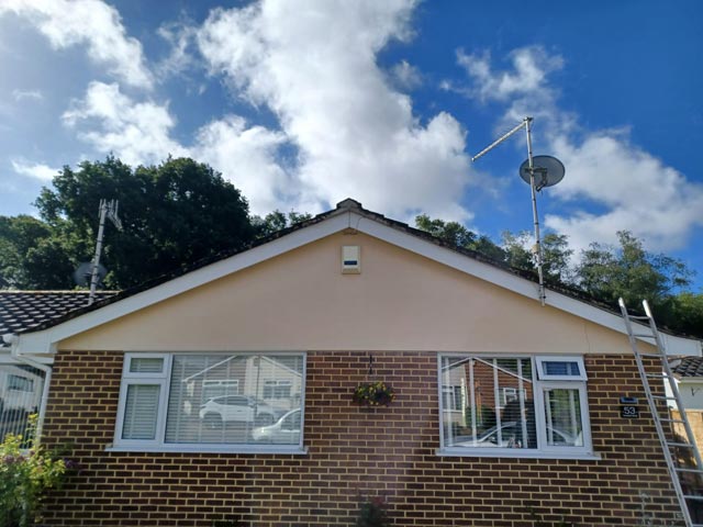 New Dry Verge System Fitted on a Bungalow in West Moors Before Photo - Bournemouth Roofing Dorset Poole Christchurch